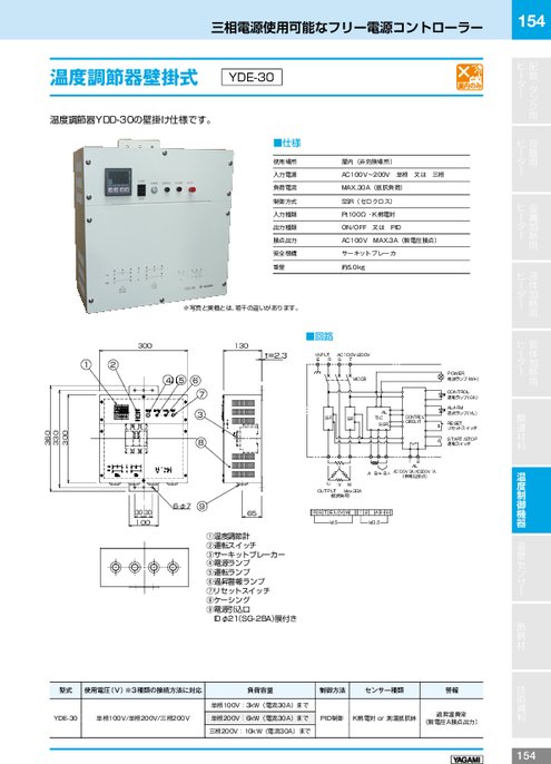 壁掛式温度調節器 YDE-30