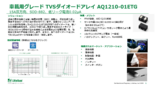 SOD-882の車載用グレード 5V 15双方向 TVSダイオード AQ1210-01ETGシリーズ　日本語版サマリー