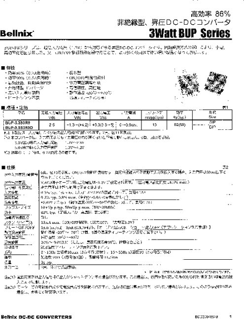 ステップアップDC-DCコンバータ BUPシリーズ