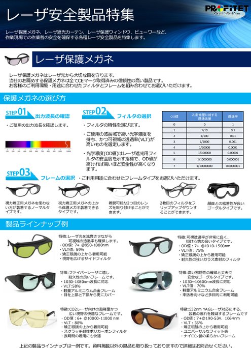 レーザ安全製品特集