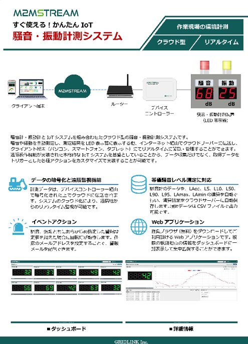【環境IoT】騒音・振動計測システム(騒音振動レベル表示器)　製品カタログ