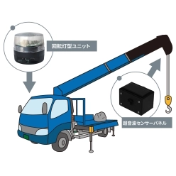 クレーン車用上部衝突警報システム ソーラーパワーガード