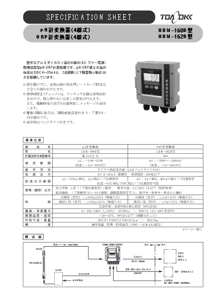 工業用pH計変換器