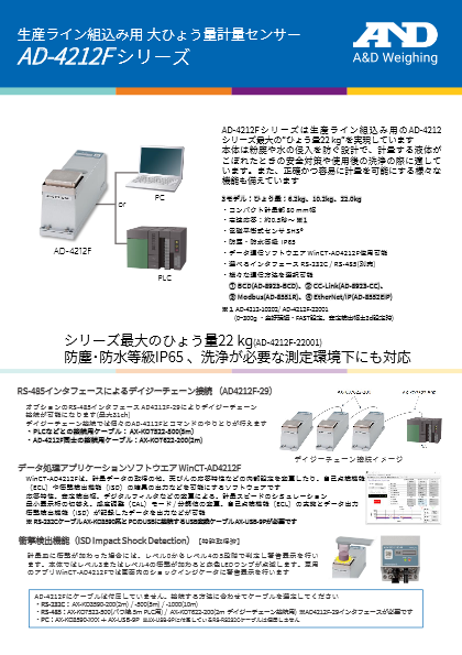 生産ライン組込み用大ひょう量計量センサ AD-4212Fシリーズ