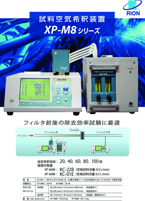 試料空気希釈装置 XP-M8A／M8B