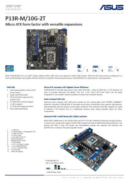 micro-ATXサーバーマザーボード P13R-M／10G-2T