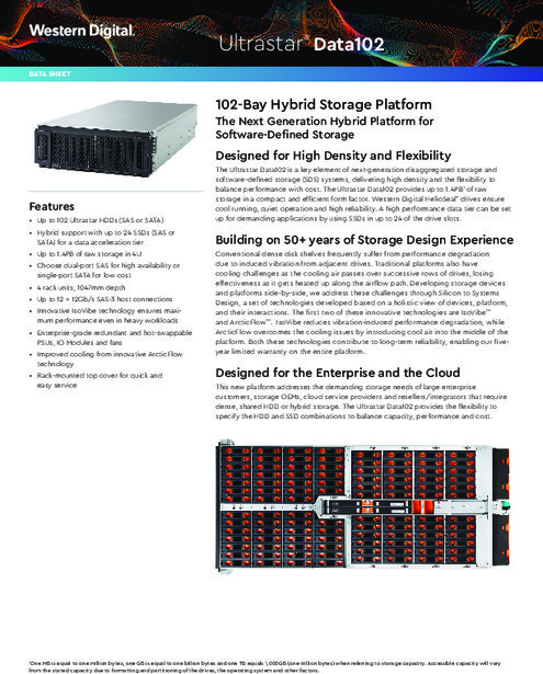 ハイブリッドストレージプラットフォーム Ultrastar Data102