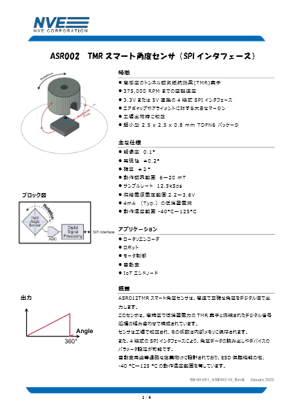 TMRスマート角度センサASR0x2