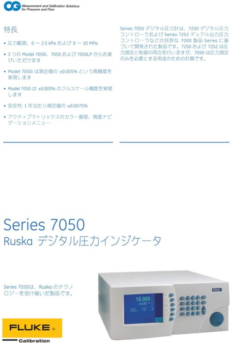 デジタル圧力インジケータ 7050シリーズ