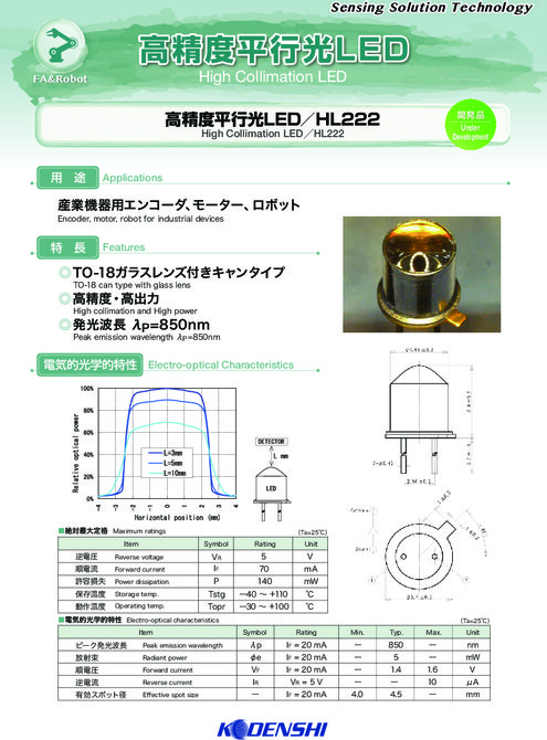 高精度平行光LED_HL222