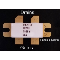RFパワーVDMOSトランジスタ SR703 出力：150W／周波数：500MHz／利得：8dB