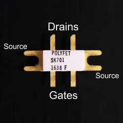 RFパワーVDMOSトランジスタ SK701 出力：45W／周波数：500MHz／利得：10dB