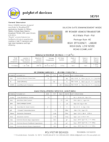 シリコンゲートエンハンスメントモードRFパワーVDMOSトランジスター SE701