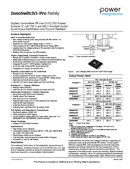 フライバックスイッチング電源IC  InnoSwitch5-Pro