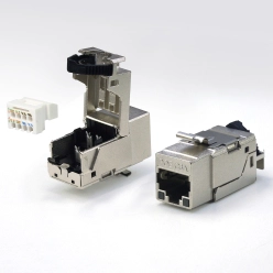 PoE ライトジャック STP C6A ツールレスキーストーンジャック 90 Deg. PoE type 4