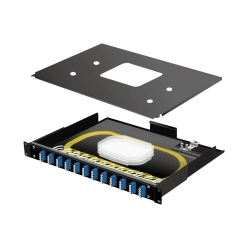 19インチ 光スプライスボックス 固定式(1U) 24ポートLC接続(単芯)SMプレ配線