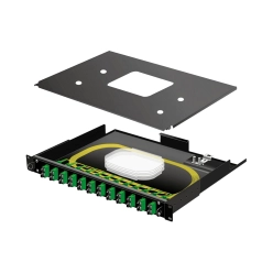 19インチ光スプライスボックス 固定式(1U) 24ポートSC(APC)(単芯)SMプレ配線