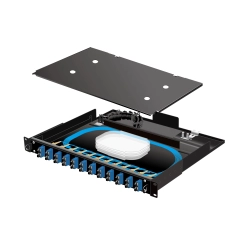 19インチ光スプライスボックス スライド式(1U) 24ポートSC接続(単芯)SMプレ配線