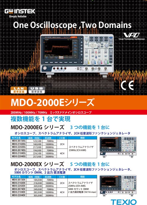 ミックスドドメインオシロスコープ MDO-2000Eシリーズ