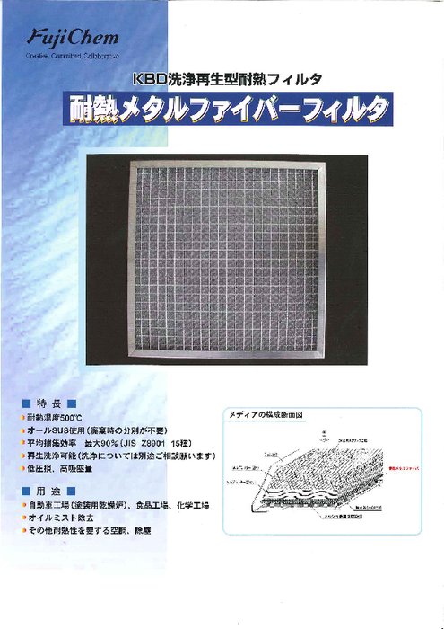 耐熱メタルファイバーフィルタ KBD40／80／20-SUS