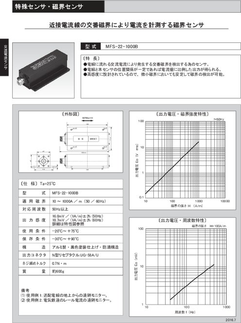 磁界センサ MFS-22-1000B