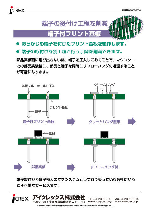 端子付きプリント基板