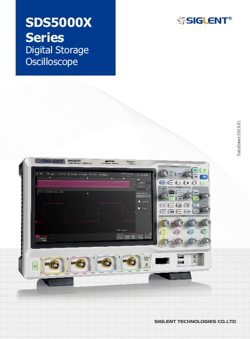 最大5GSa/s 250Mpts デジタルオシロスコープ  SDS5000Xシリーズ