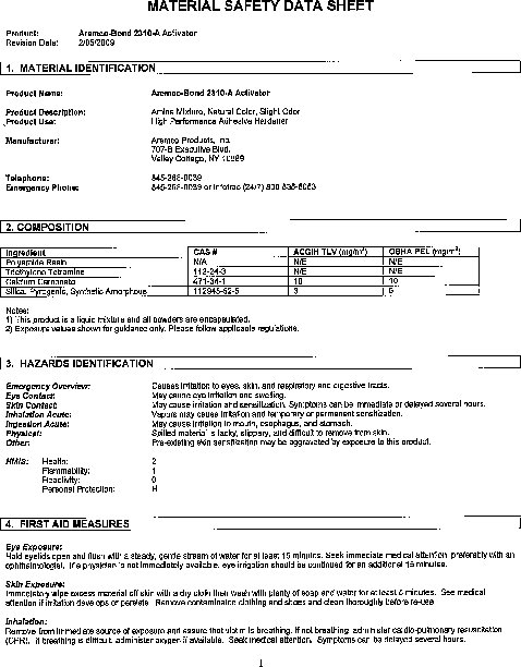 Aremco社 アレムコ 耐熱エポキシ接着剤 アレムコボンド2310 カタログ 資料 株 オーデック 製品ナビ