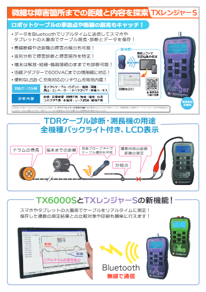 ケーブル測長・障害診断機 TXレンジャーS