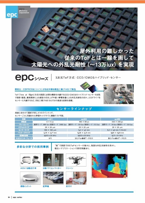 ToF方式CCDセンサ epcシリーズ