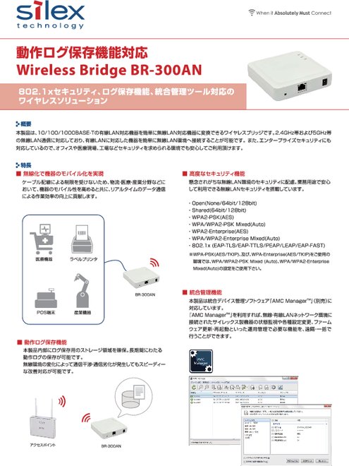 物流・医療・産業分野向け業務用無線LANブリッジ BR-300AN
