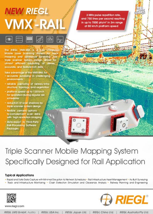 鉄道用途トリプルレーザースキャニングシステム RIEGL VMX-RAIL