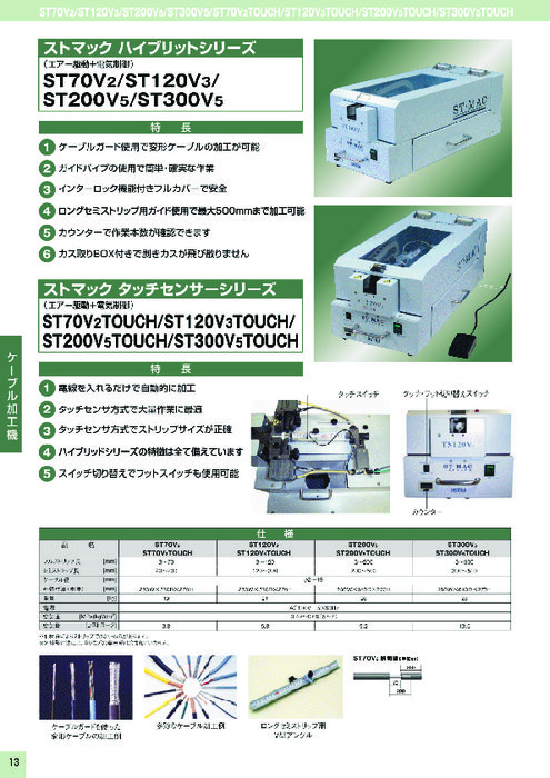 ケーブル加工機 ストマック