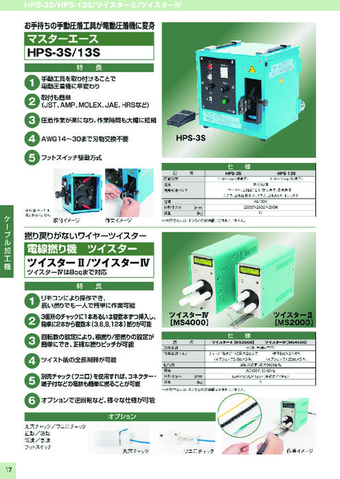 電線撚り機ツイスター ツイスターII／IV