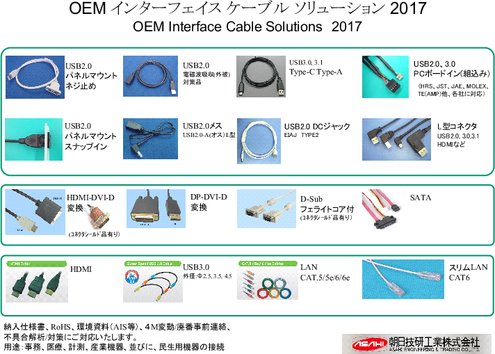 PC制御機器用インターフェースケーブル