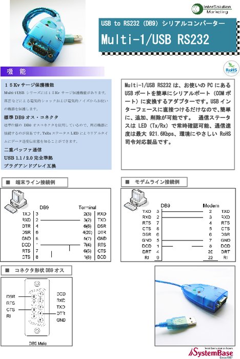 シリアルコンバータ Multi-1／USB-RS232