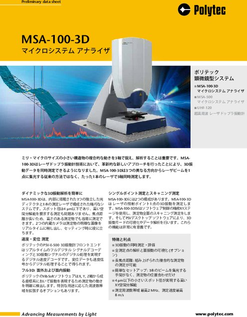 マイクロシステム アナライザ MSA-100-3D