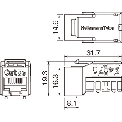 ネットワーク配線部材 モジュラージャック 110タイプ Cat5E