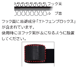 防虫機能付き面ファスナー式結束バンド 虫除けグリップタイ インシュロック