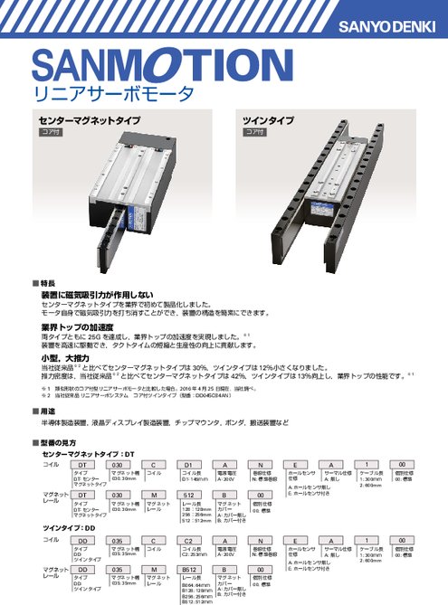 リニアサーボモータ SANMOTION