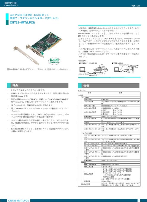 高速アップダウンカウンタカード　CNT32-4MT