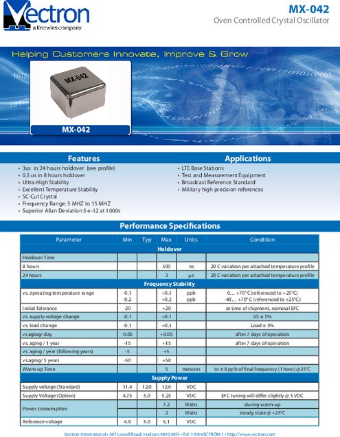 ルビジウム発振器相当 OCXO MX-042