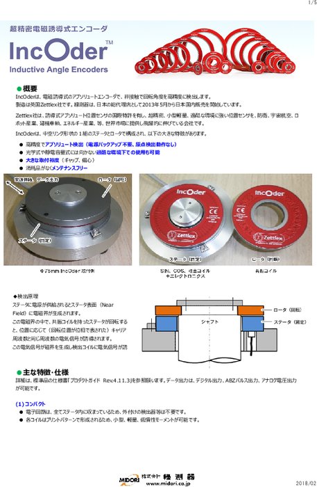 超精密誘導式角度エンコーダ IncOder