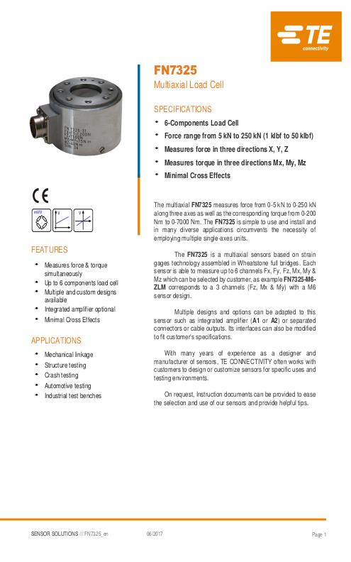 TE Connectivity社製 ロードセル FN7325シリーズ