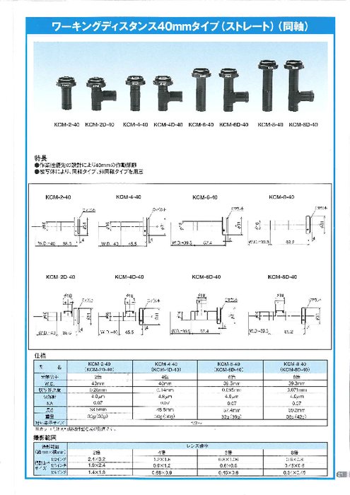 物体側テレセントリックレンズ（WD＝40mm）