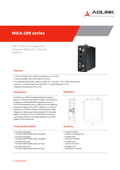 リモートエッジネットワーク向け5G IIoTゲートウェイ MXA-200