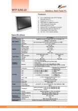 完全防塵・防水ファンレス・21.5型フルHD版Elkhart Lake Celeron版パネルPC『WTP-8J66-22』