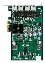 Power Over Ethernet 1GbE 4ch画像入力ボード APX-3404-I350