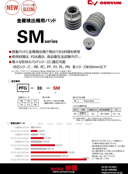 金属検出機用吸着パッド