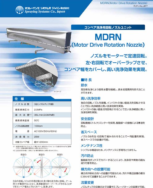 コンベア洗浄用回転ノズルユニット